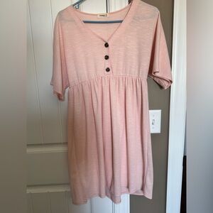 Ginger G Light Pink Babydoll Mini Dress Medium Spring